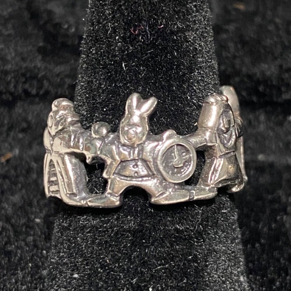Ring Alice in Wonderland Figures Size 6 Jewelry Sterling Silver Stamped STER